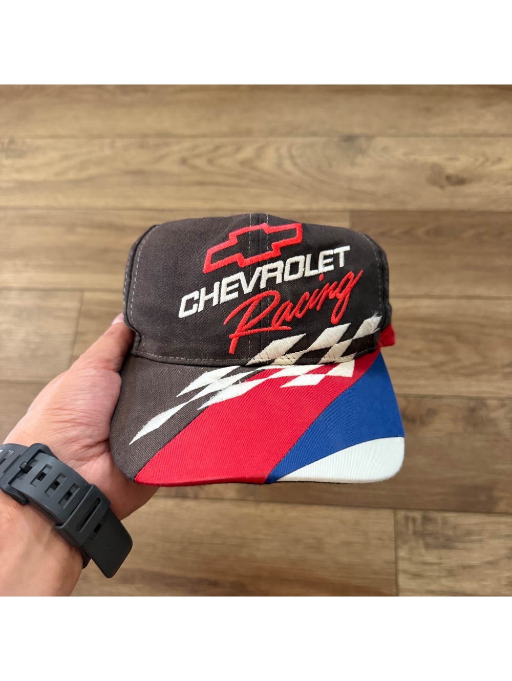 Vtg 90s Chevrolet Racing Daystone Strapback Hat Chevy